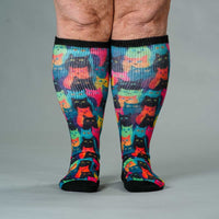 Viasox Kitty City EasyStretch Socks stretched display