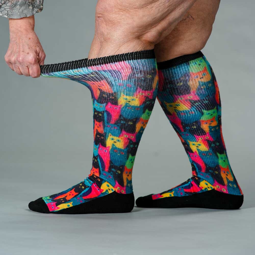 Viasox Kitty City EasyStretch Socks detail close-up