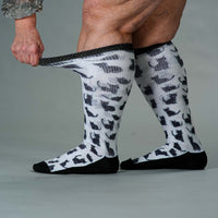 Viasox Black Meows EasyStretch Socks detail close-up
