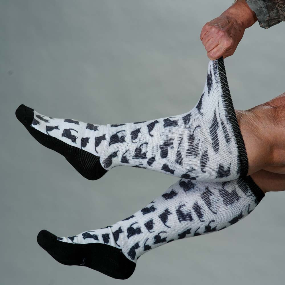 Viasox Black Meows EasyStretch Socks alternate view