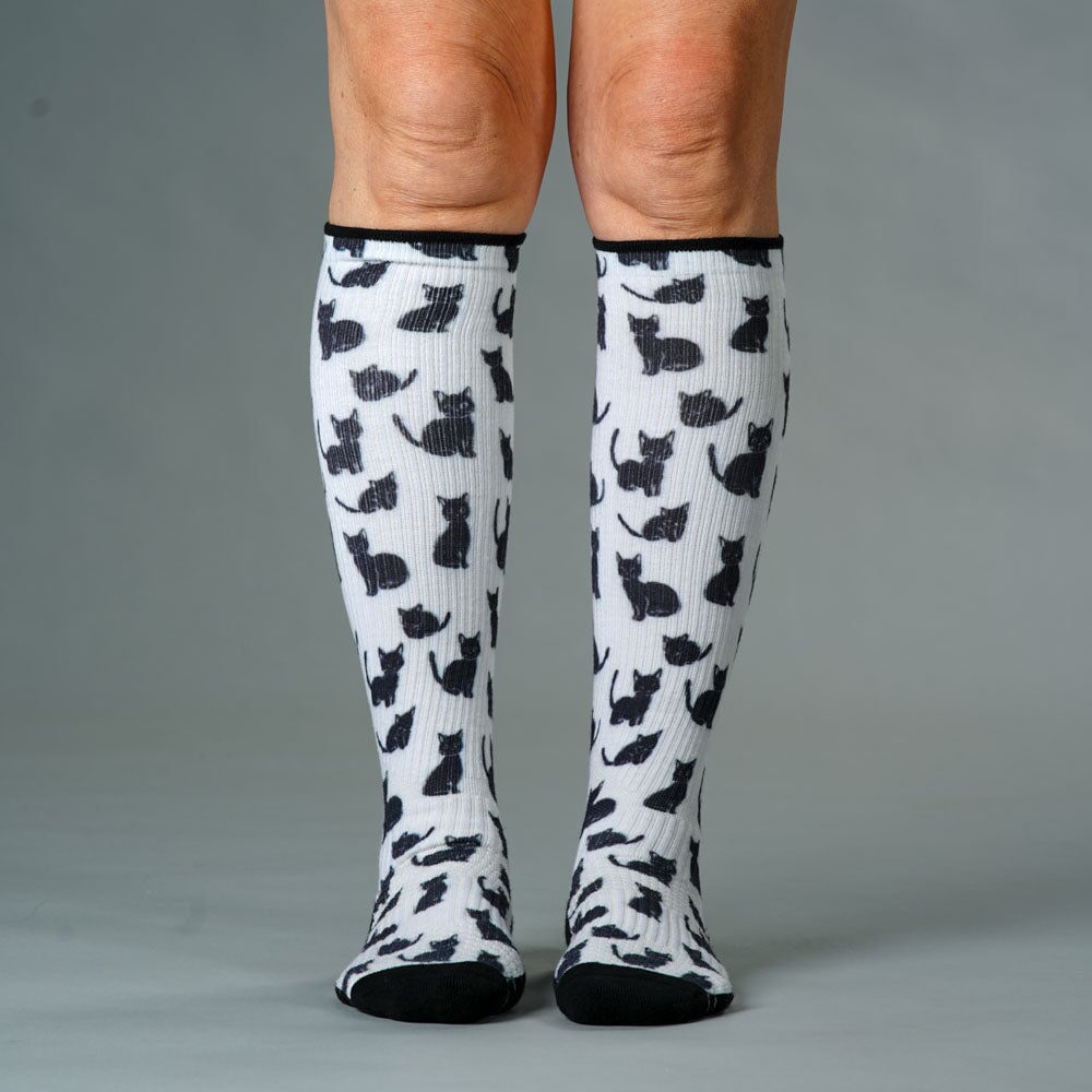 Viasox Cozy Cat Compression Socks 5-Pack Bundle side view