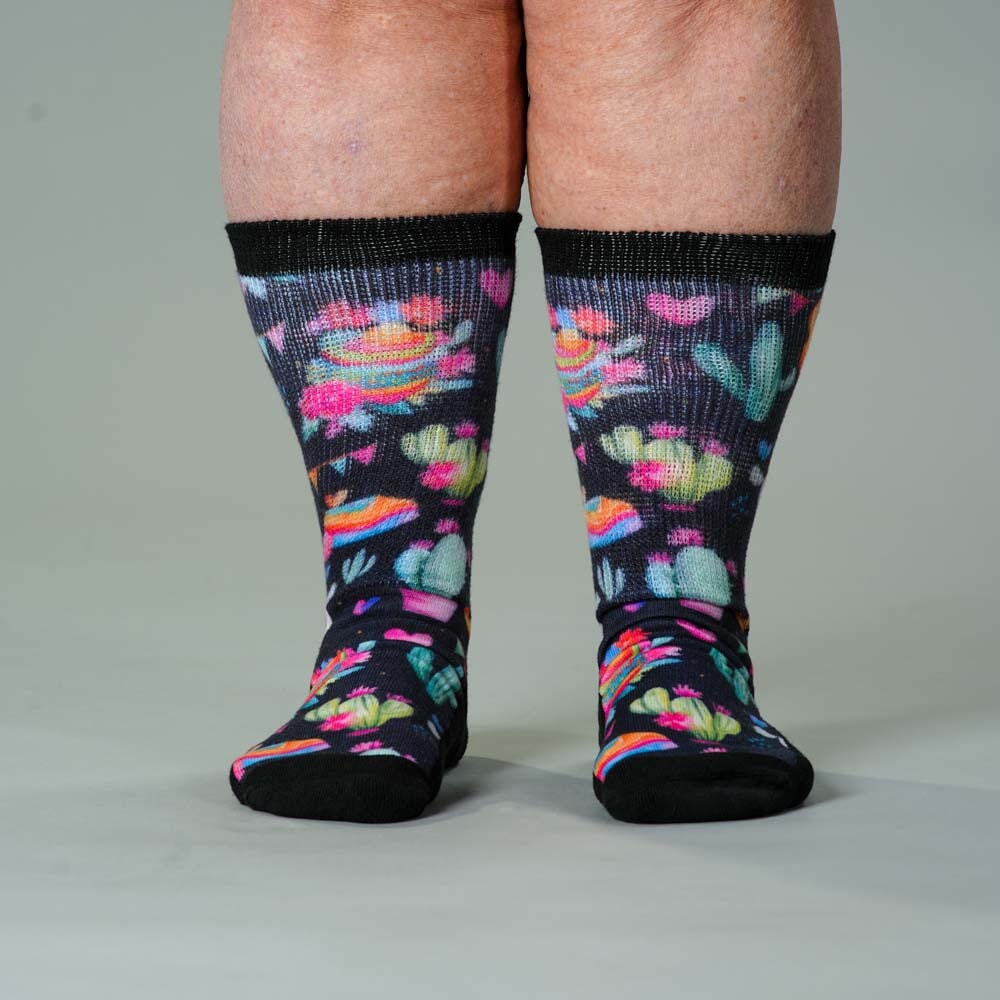 Viasox Llama Love EasyStretch Socks pair displayed