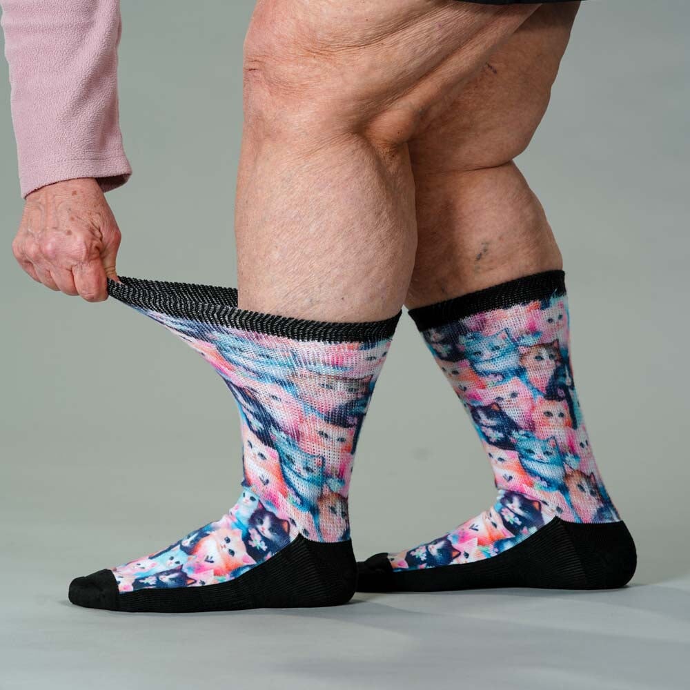 Viasox Flower Cats EasyStretch Socks showcase image