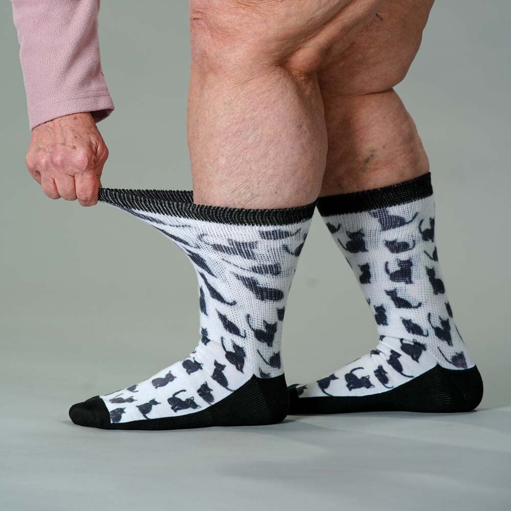 Viasox Black Meows EasyStretch Socks showcase image