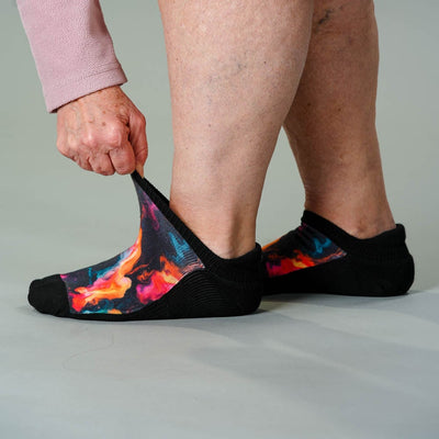 Viasox Midnight Lava Ankle Socks detail close-up