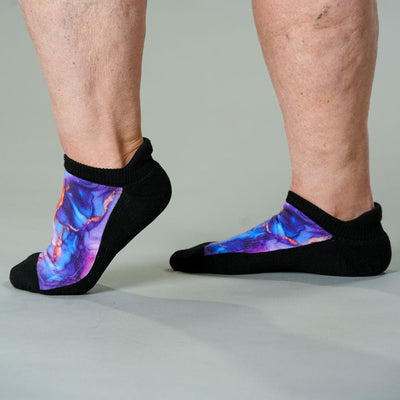 Viasox Golden Lavender Ankle Socks stretched display