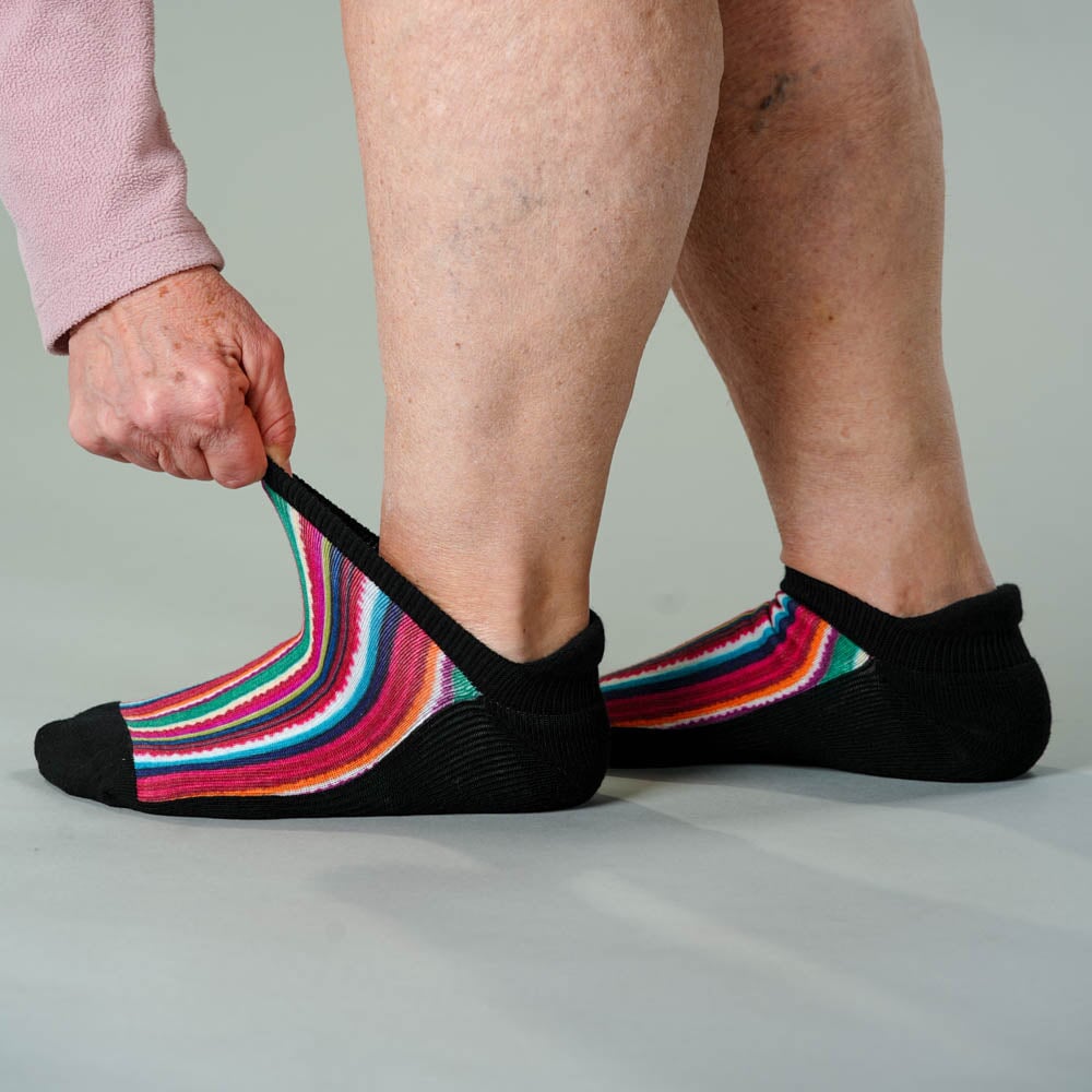 Viasox Fiesta Stripes Ankle Socks detail close-up