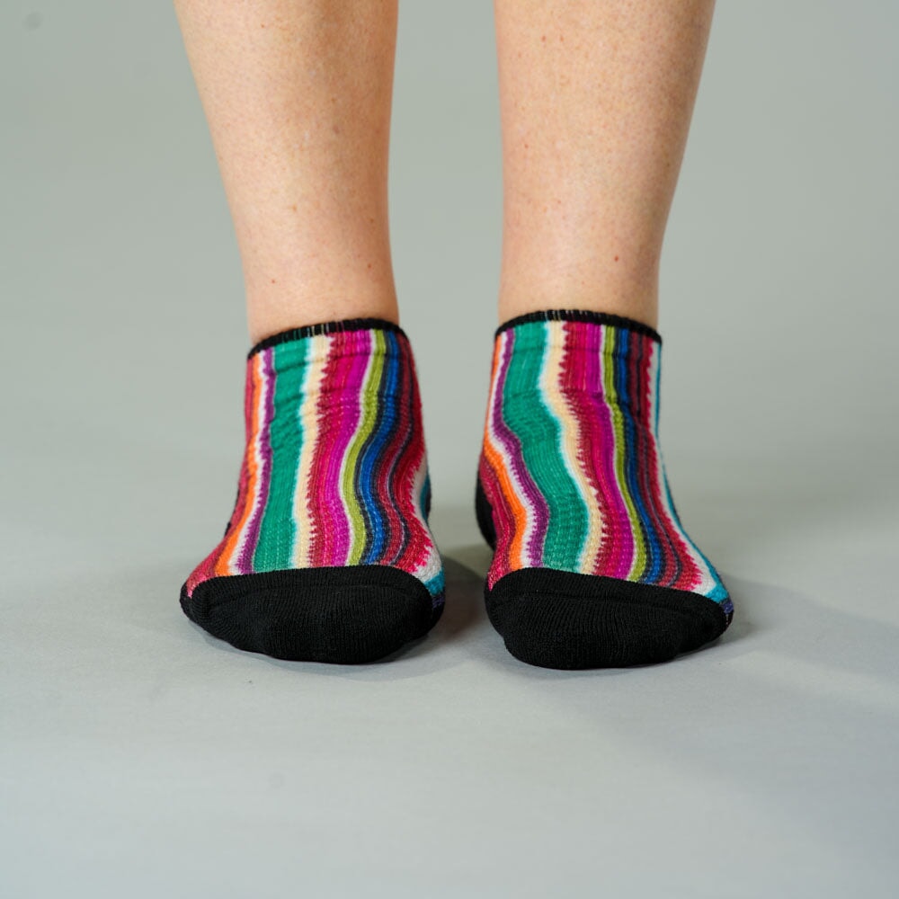 Viasox Fiesta Stripes Ankle Compression Socks side view
