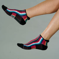 Viasox Fiesta Stripes Ankle Compression Socks detail close-up