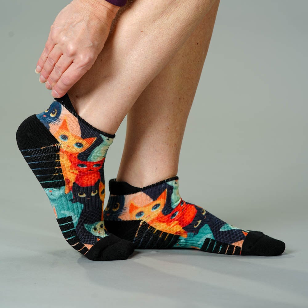 Viasox Whiskers Ankle Compression Socks stretched display