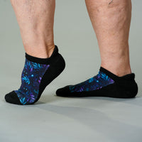 Viasox Mysterious Kitty Ankle Socks stretched display