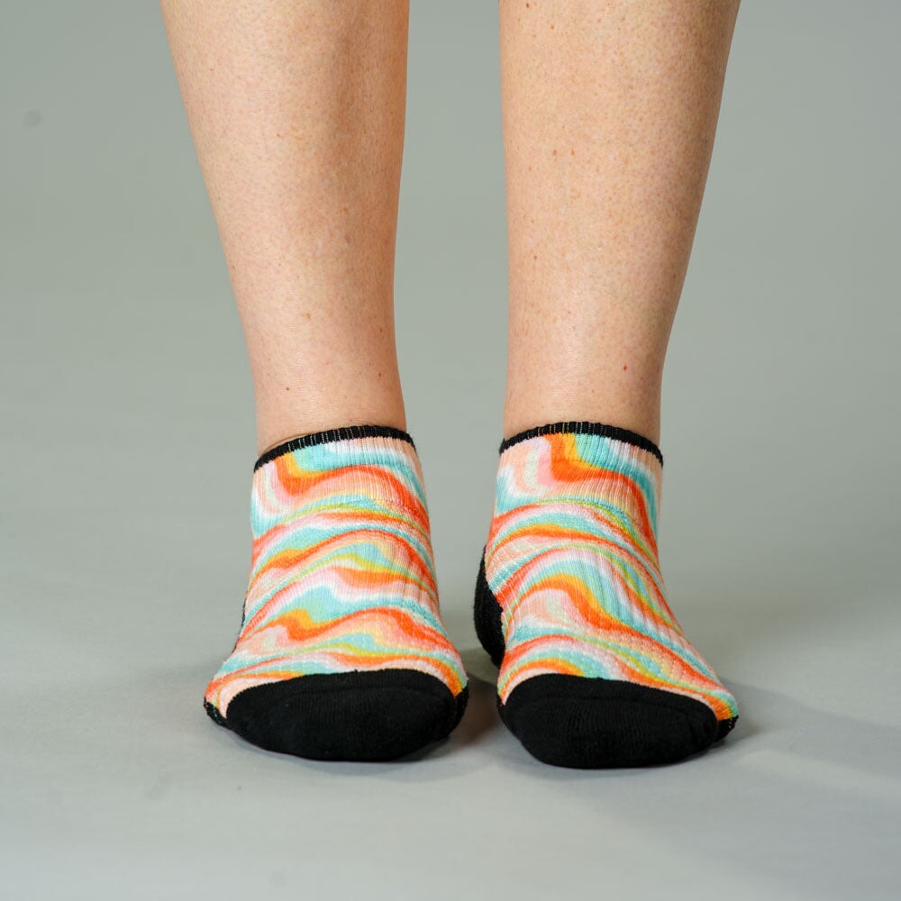 Viasox Pastel Waves Ankle Compression Socks side view