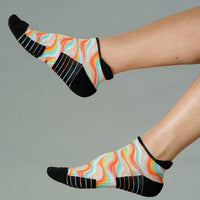Viasox Pastel Waves Ankle Compression Socks detail close-up