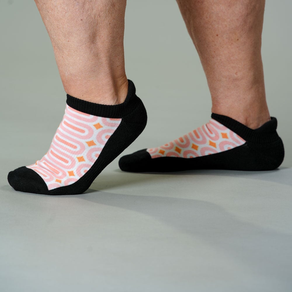 Viasox Peach Party Ankle Socks stretched display