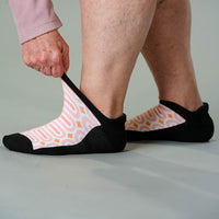 Viasox Peach Party Ankle Socks detail close-up
