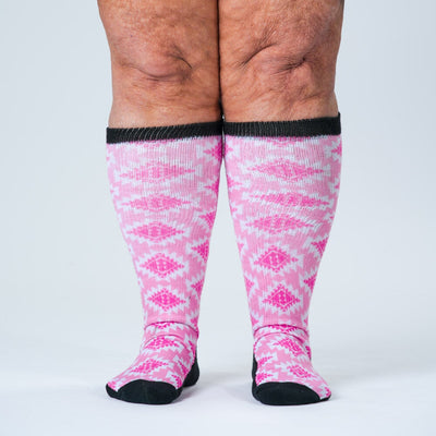 Viasox Sierra Sunset EasyStretch™ Socks stretched display