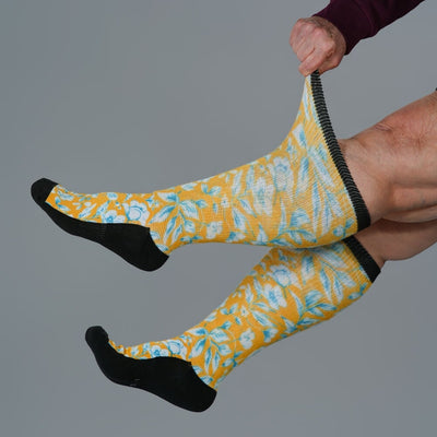 Mustard Floral EasyStretch™ Socks