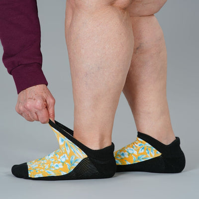 Mustard Floral Ankle Socks