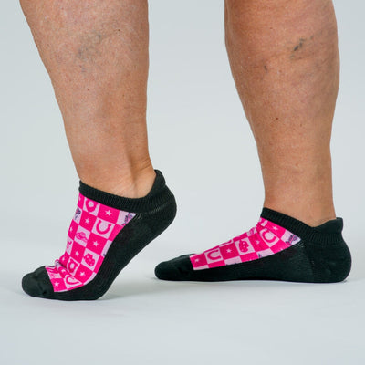 Viasox Pink Rodeo Ankle Socks stretched display