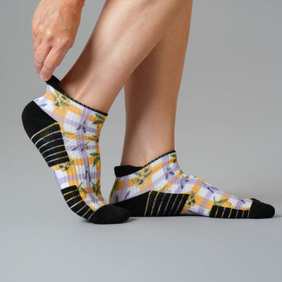 Lavender Lemon Ankle Compression Socks