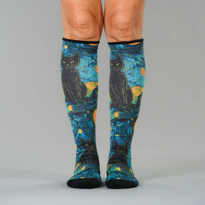 Starry Cat Compression Socks