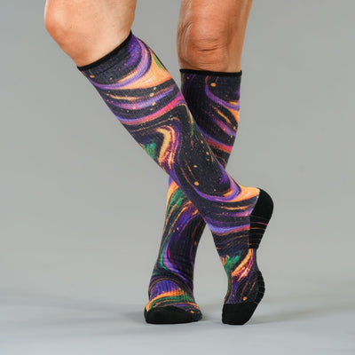 Cosmic Swirl Compression Socks