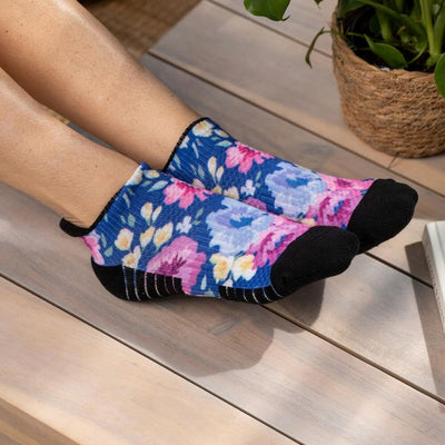 Viasox Floral Ankle Compression Socks detail close-up