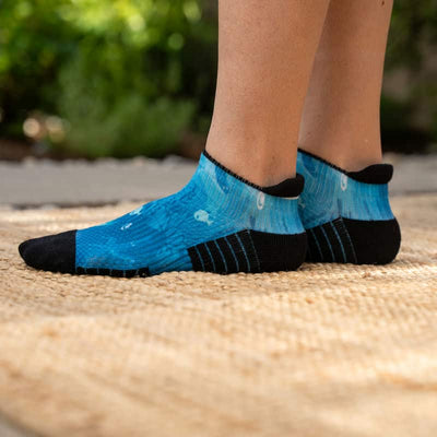 Viasox Deep Sea Ankle Compression Socks stretched display