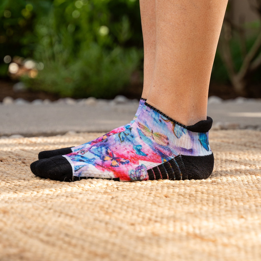 Ankle-Length Compression Socks - Butterfly Pattern | Viasox