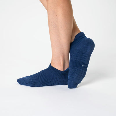 Viasox Navy Blue Ankle Compression Socks stretched display