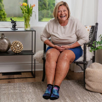 Viasox Northern Lights Ankle Socks Front view In Action