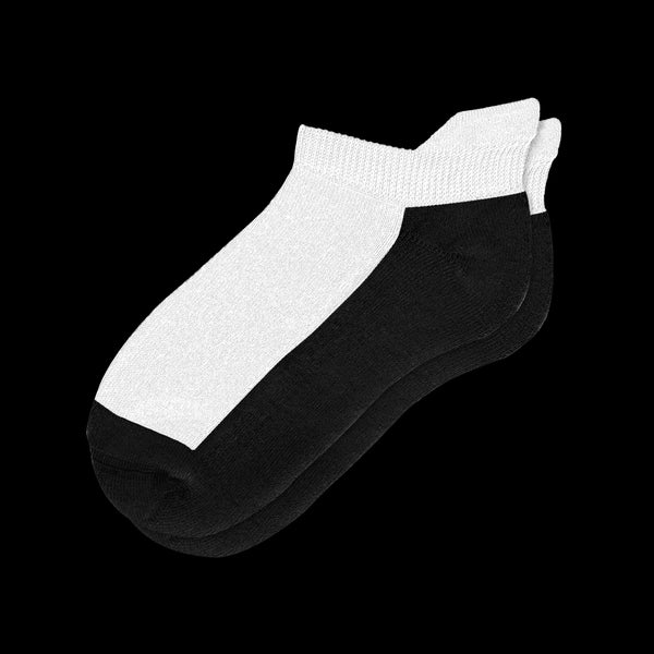 White With Black Bottoms Ankle Diabetic Socks