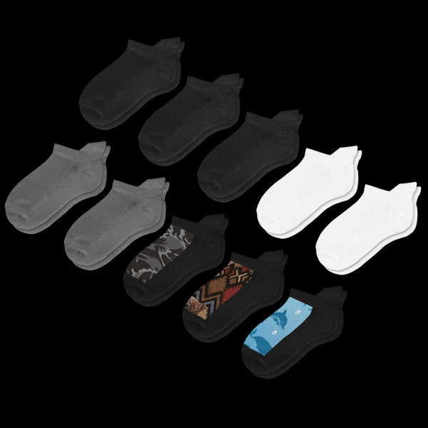 Solids & Prints Ankle Diabetic Socks Bundle 10-Pack