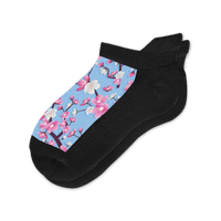 Viasox Cherry Blossoms Ankle Socks Flat View