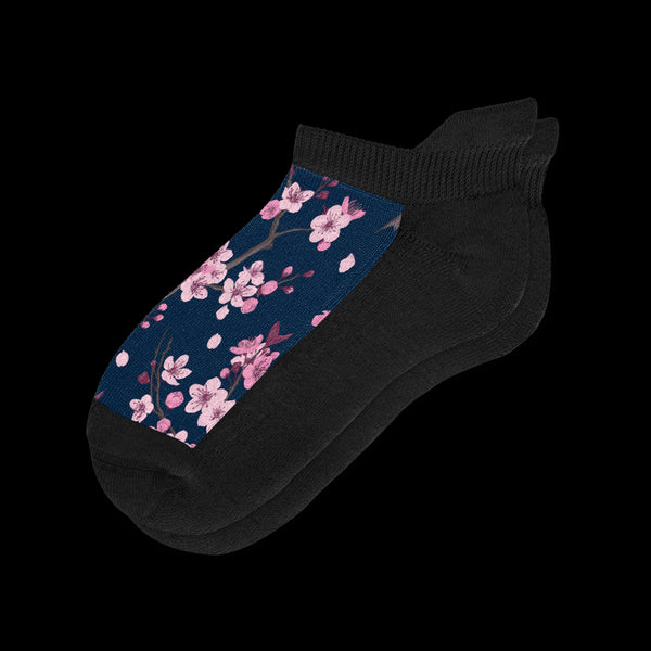 Midnight Blossoms Ankle Diabetic Socks