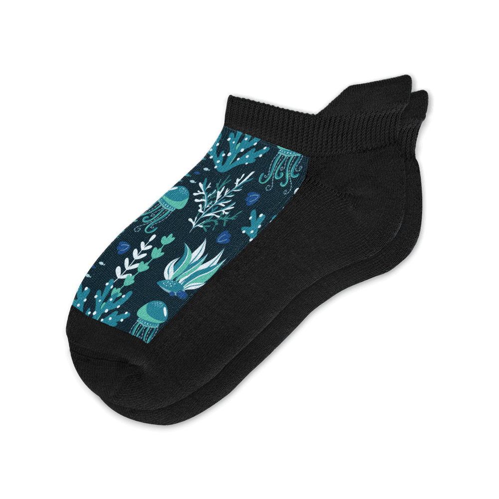 Viasox Jellyfish Blues Ankle Socks Flat View