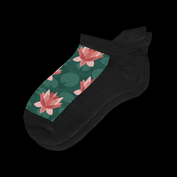 Pink Lotus Ankle Diabetic Socks