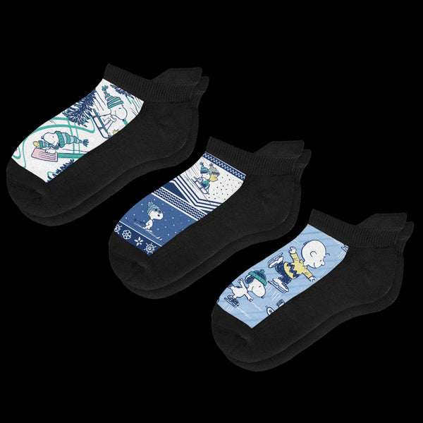 Snoopy's Snow Day Ankle Diabetic Socks Bundle 3-Pack