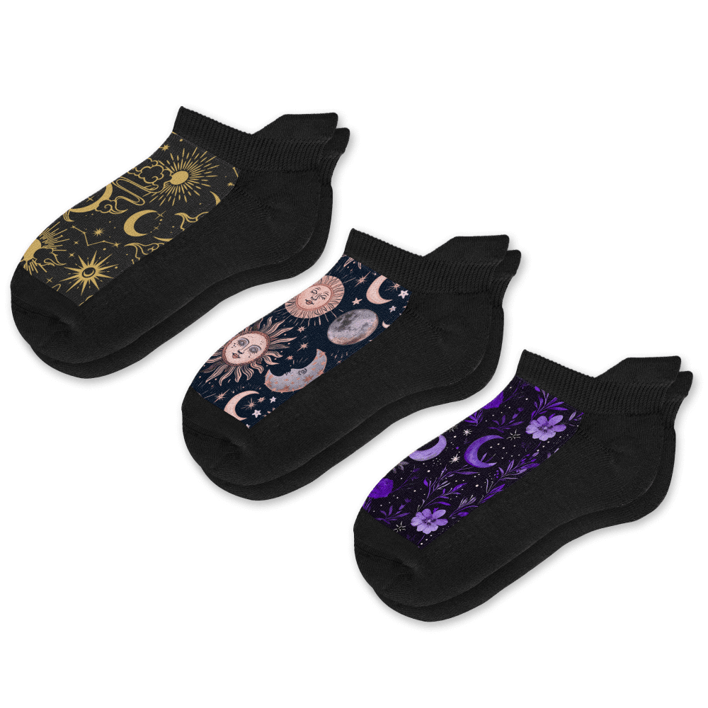 Moonlight Ankle Socks 3-Pack Bundle From Viasox Flat View