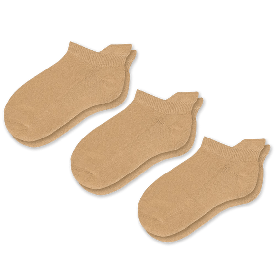 Viasox Tan Ankle Socks Bundle 3-Pack front view