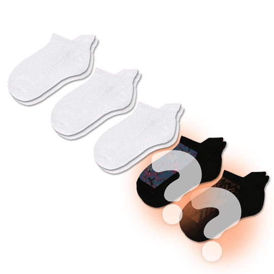 White & Mystery Ankle Socks Bundle 5-Pack