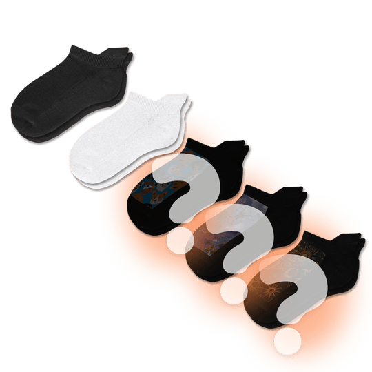 Monochrome & Mystery Ankle Socks Bundle 5-Pack