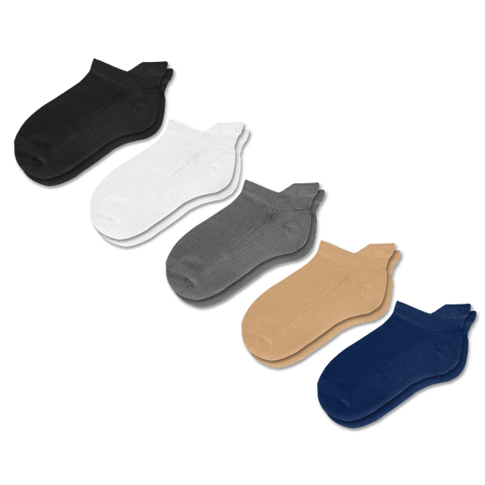 Solid Essentials Ankle Socks Bundle 5-Pack