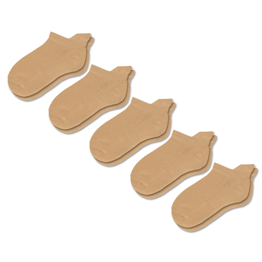 Tan Ankle Socks Bundle 5-Pack