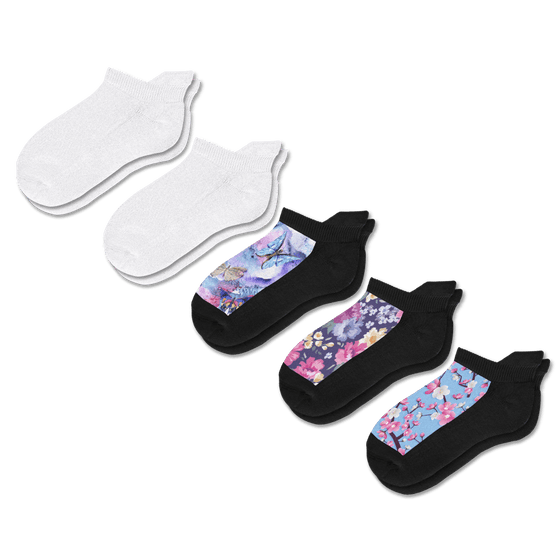 Viasox Blooming Brights Ankle Socks Bundle 5-Pack front view
