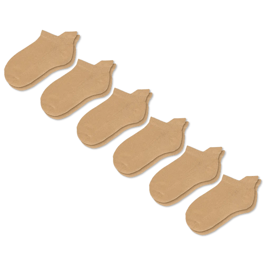 Tan Ankle Socks Bundle 6-Pack