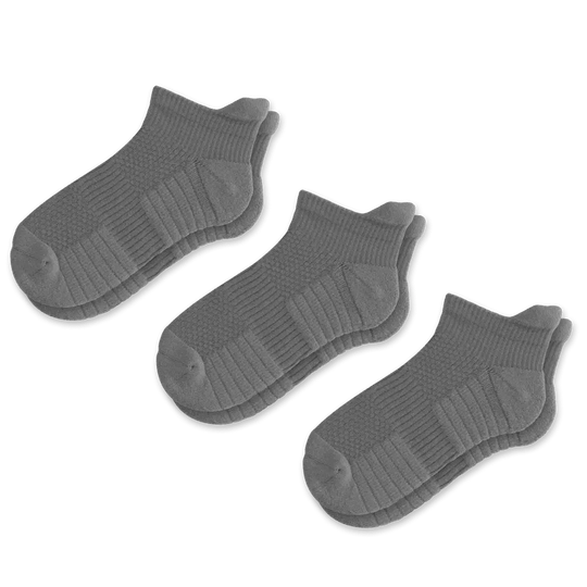Gray Ankle Compression Socks Bundle 3-Pack