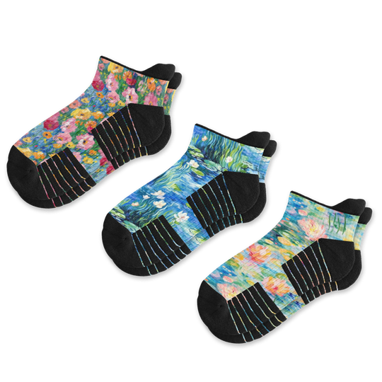 Brushstroke Ankle Compression Socks 3-Pack Bundle