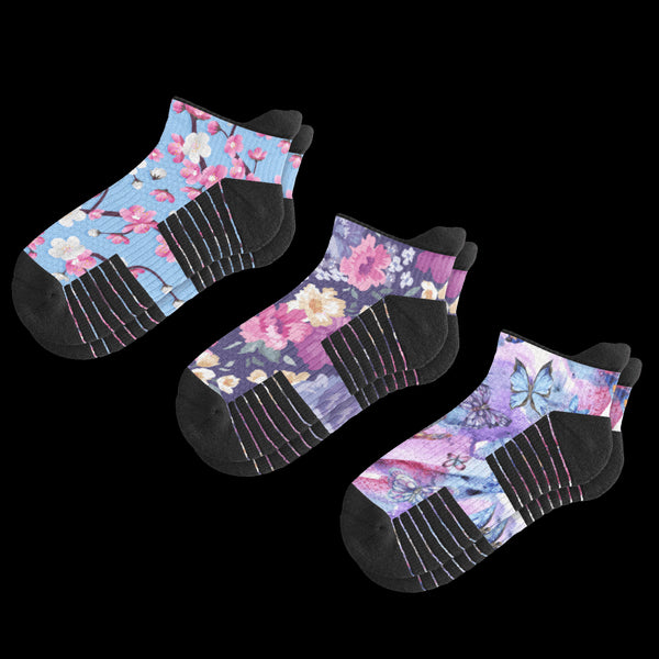 Flower Power Ankle Compression Socks Bundle 3-Pack