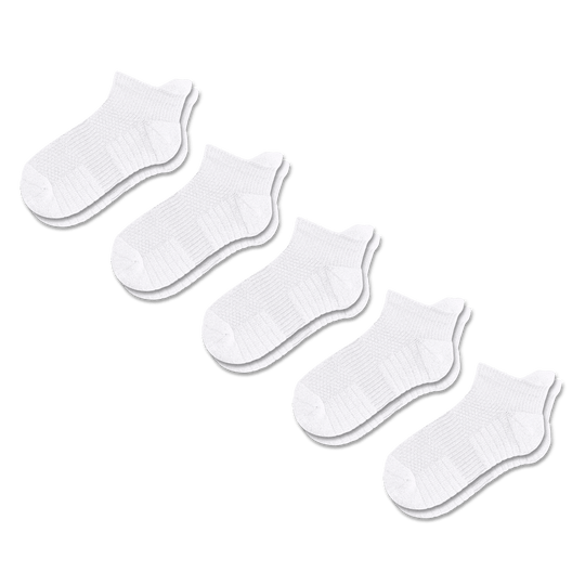 White Ankle Compression Socks 5-Pack Bundle